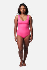 UNE PIECE-Classic Scoop Neck One Piece PINK