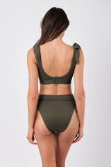 UNE PIECE-Classic Square Neck Bikini Bralette KHAKI TEXTURE