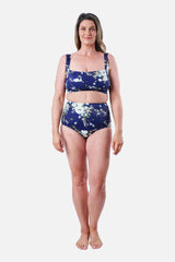UNE PIECE-Classic Square Neck Bikini Bralette LONDON BOTANICAL NAVY