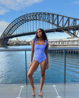 UNE PIECE-Classic Square Neck COBALT BLUE GINGHAM