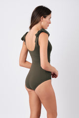 UNE PIECE-Classic Square Neck KHAKI TEXTURE