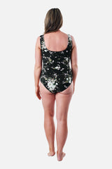 UNE PIECE-Classic Square Neck LONDON BOTANICAL BLACK