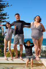 UNE PIECE-Classic V-Neck One Piece BLACK GINGHAM