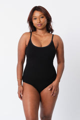 UNE PIECE-Crinkle Cut Scoop Maillot One Piece BLACK