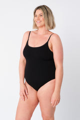 UNE PIECE-Crinkle Cut Scoop Maillot One Piece BLACK