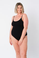 UNE PIECE-Crinkle Cut Scoop Maillot One Piece BLACK