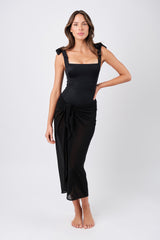 UNE PIECE-Midi Mesh Sarong BLACK