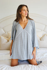 UNE PIECE-Modal Robe with Piping GREY MARLE