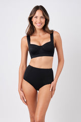 UNE PIECE-Never Say Never High-Waisted Bikini Bottom BLACK