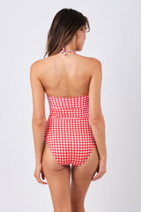 UNE PIECE-Original Bustier Balconette One Piece RED GINGHAM