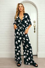 UNE PIECE-Palazzo Pants MAGNOLIA SILHOUETTE BLACK