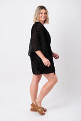 UNE PIECE-Scalloped Lace Kaftan BLACK