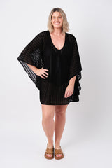UNE PIECE-Scalloped Lace Kaftan BLACK