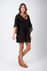 UNE PIECE-Scalloped Lace Kaftan BLACK