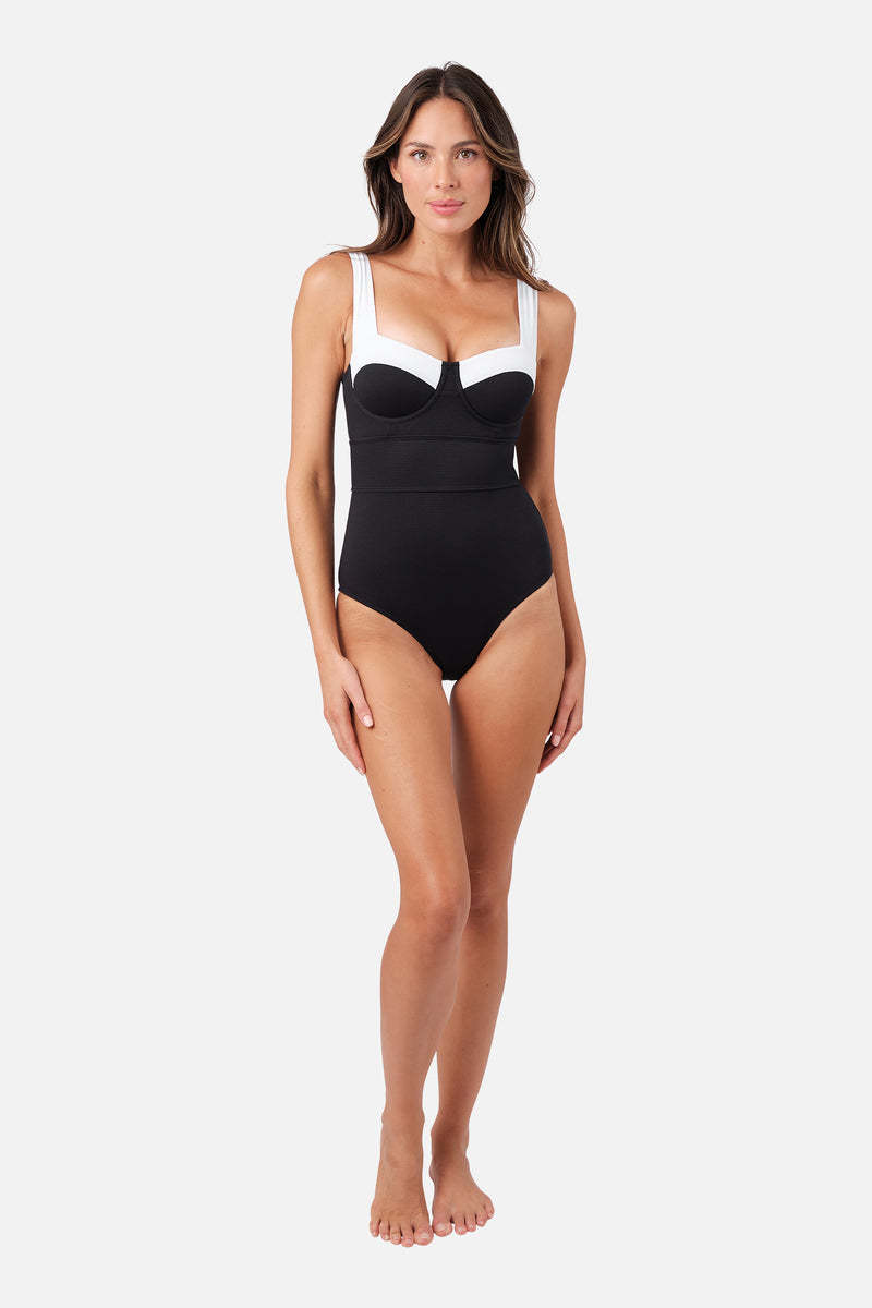 Original Bustier Balconette One Piece MONOCHROME TEXTURE