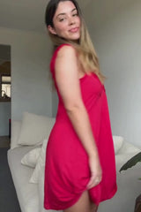 Delicate Lace Trim V-Neck Nightie RED