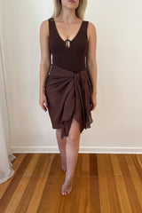 UNE PIECE-Beach Sarong CHOCOLATE