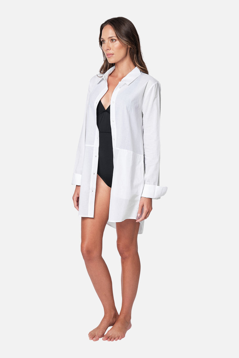 UNE PIECE-Beach Shirt Dress WHITE