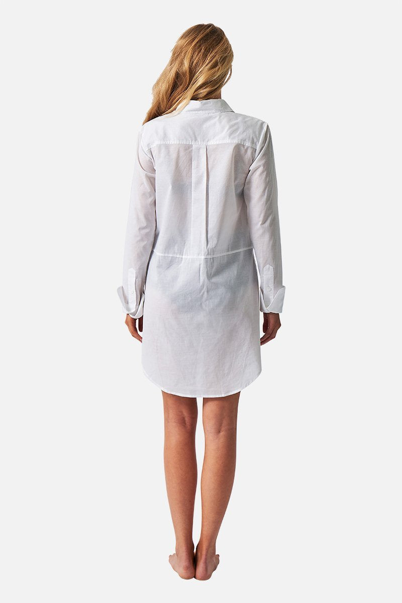 UNE PIECE-Beach Shirt Dress WHITE