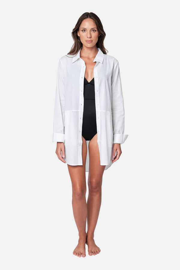 UNE PIECE-Beach Shirt Dress WHITE