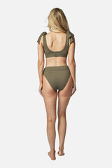 UNE PIECE-Classic Square Neck Bikini Bralette KHAKI TEXTURE