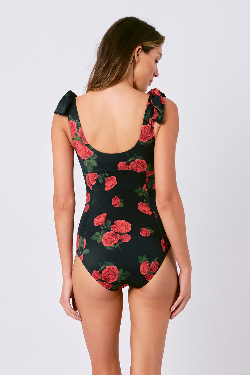 UNE PIECE-Classic Square Neck PLUCKED ROSES