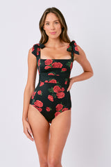 UNE PIECE-Classic Square Neck PLUCKED ROSES