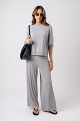 UNE PIECE-Lounge Long Sleeve Crew Neck Top GREY MARLE