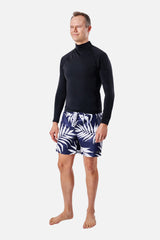 UNE PIECE-Mens Swim Shorts PALM SILHOUETTE NAVY