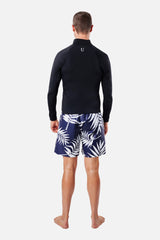 UNE PIECE-Mens Swim Shorts PALM SILHOUETTE NAVY