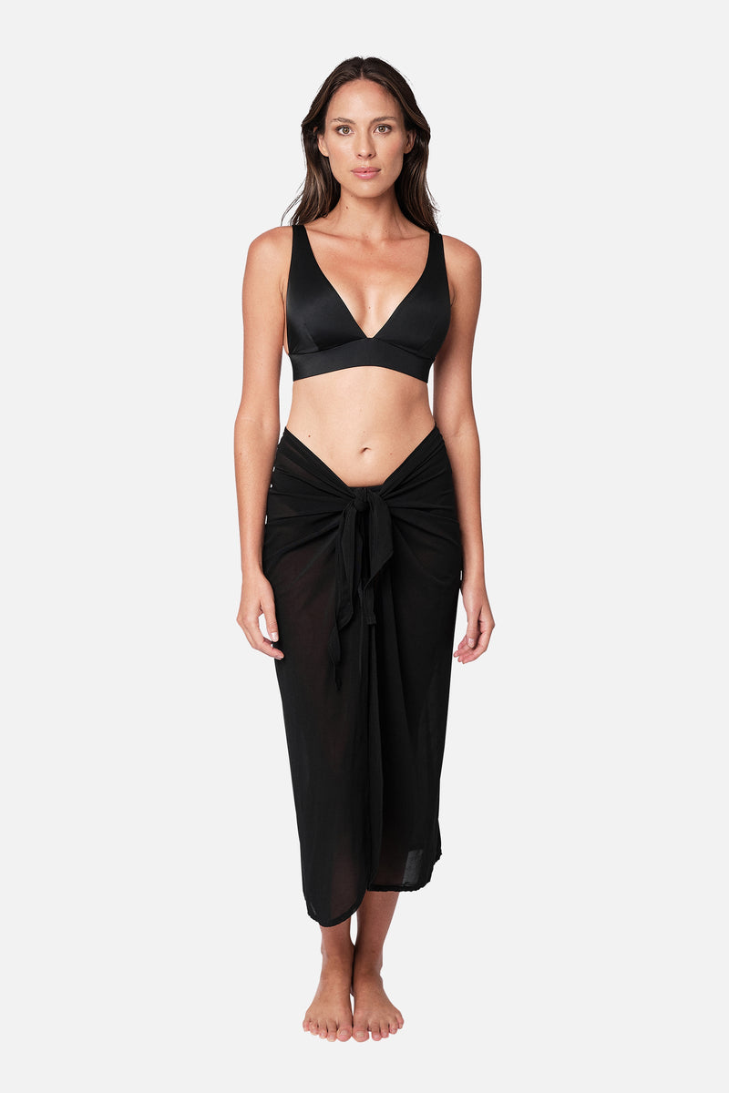 UNE PIECE-Midi Mesh Sarong BLACK