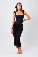 UNE PIECE-Midi Mesh Sarong BLACK