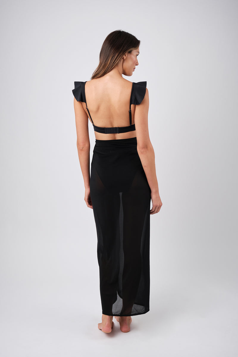 UNE PIECE-Never Say Never Bikini Bralette with Frill BLACK