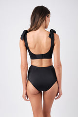 UNE PIECE-Never Say Never High-Waisted Bikini Bottom BLACK