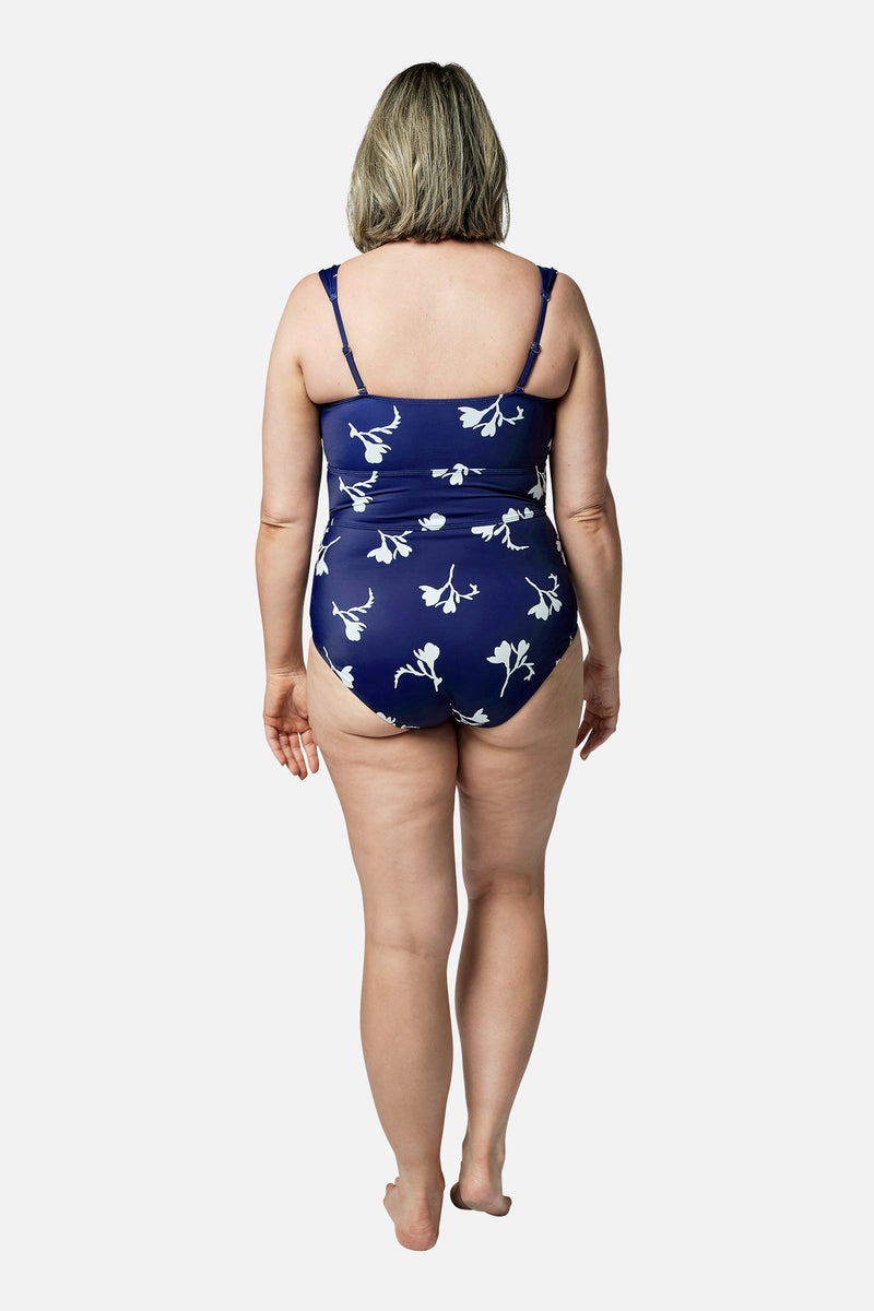 UNE PIECE-Original Bustier Balconette One Piece FREESIA SILHOUETTE NAVY