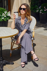 UNE PIECE-Palazzo Pants BLACK GINGHAM