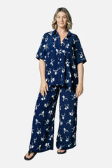 UNE PIECE-Palazzo Pants FREESIA SILHOUETTE NAVY