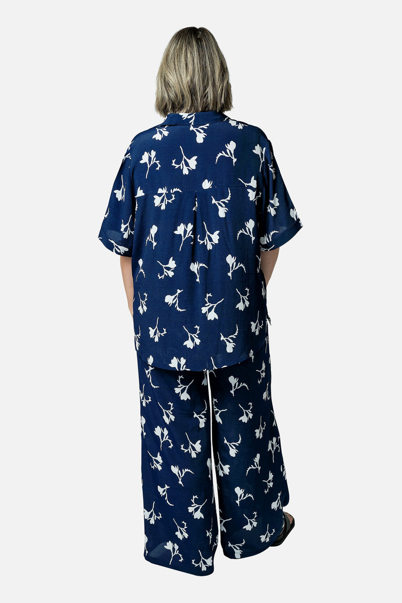 UNE PIECE-Palazzo Pants FREESIA SILHOUETTE NAVY