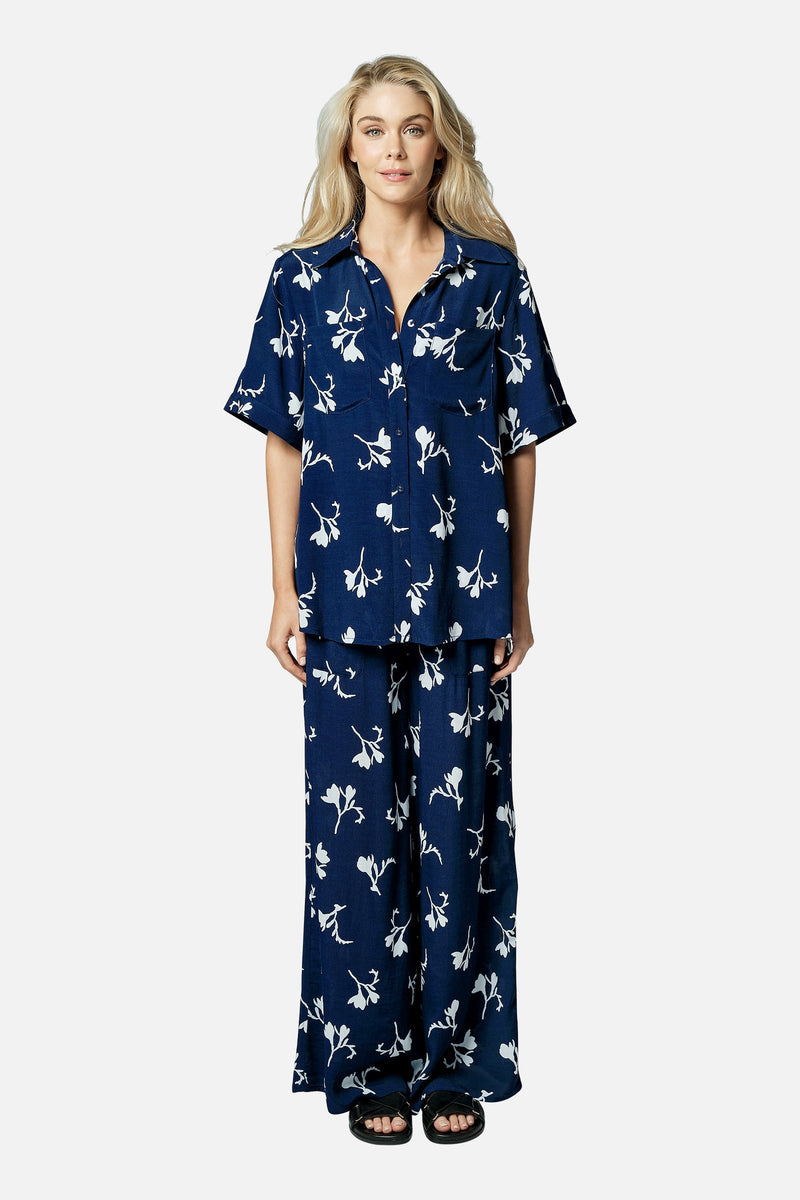 UNE PIECE-Palazzo Pants FREESIA SILHOUETTE NAVY