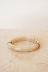 UNE PIECE-Resin Bangle with Gold Clasp IVORY