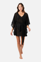 UNE PIECE-Scalloped Lace Kaftan BLACK