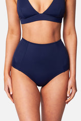 UNE PIECE-Never Say Never High-Waisted Bikini Bottom NAVY